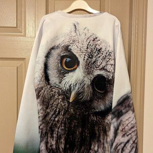 All over owl print sweatshirt